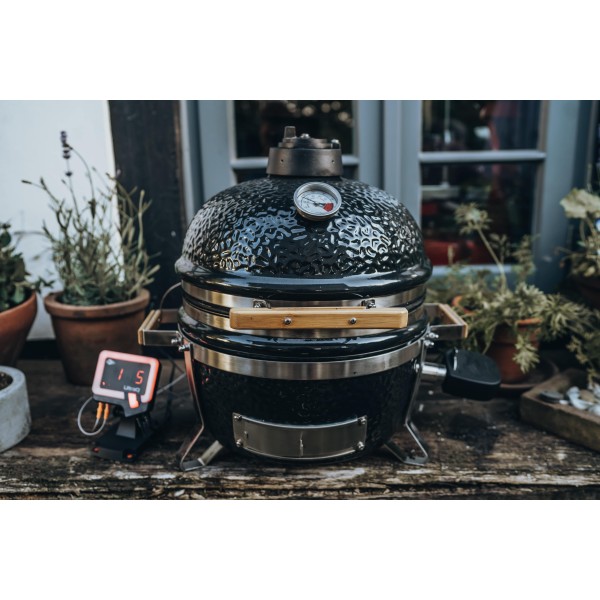 termómetro , kamado icon y soplador pit viper