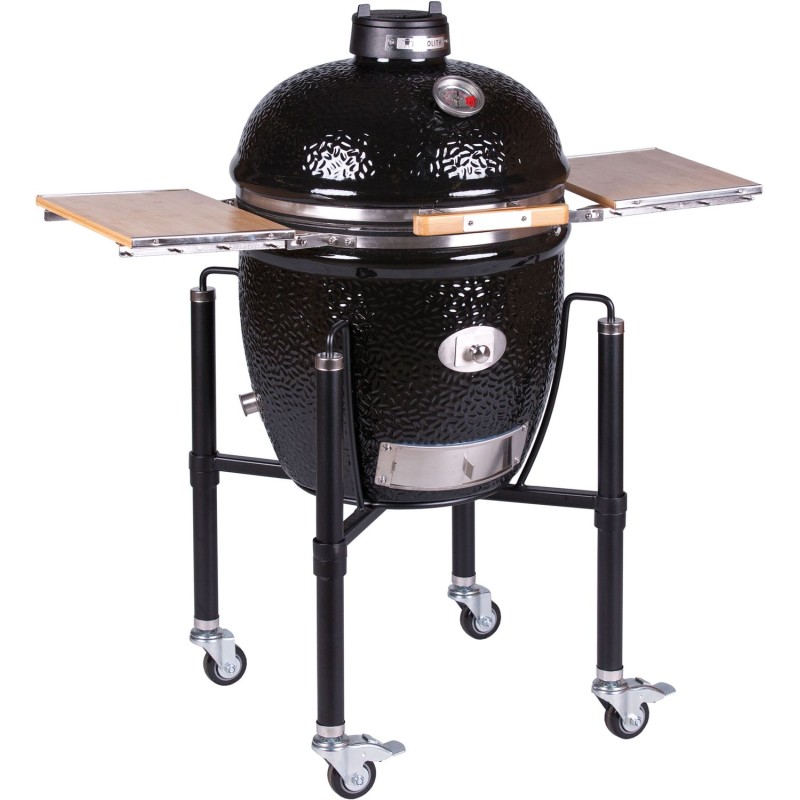 kamado monolith con parrilla de acero inoxidable