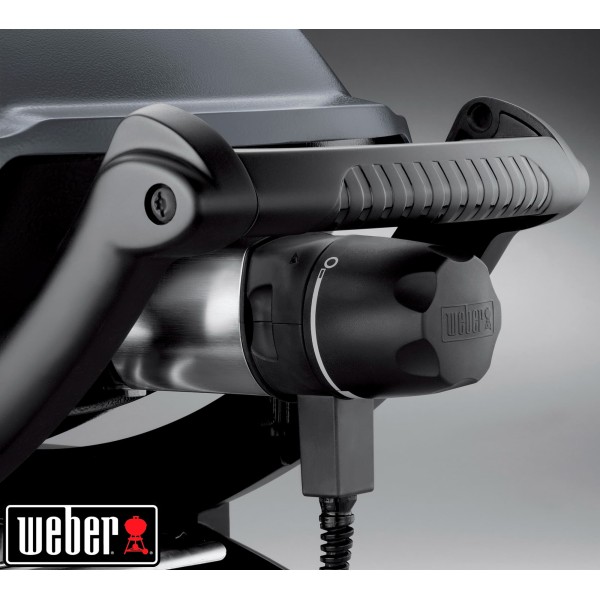 Barbacoa Weber® Q 1400 Dark grey con mesas lateales y soporte