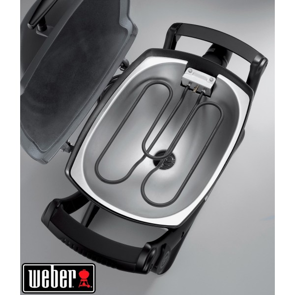 Barbacoa Weber® Q 1400 Dark grey con mesas lateales y soporte