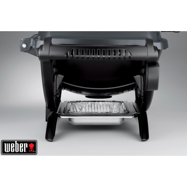Barbacoa Weber® Q 1400 Dark grey con mesas lateales y soporte
