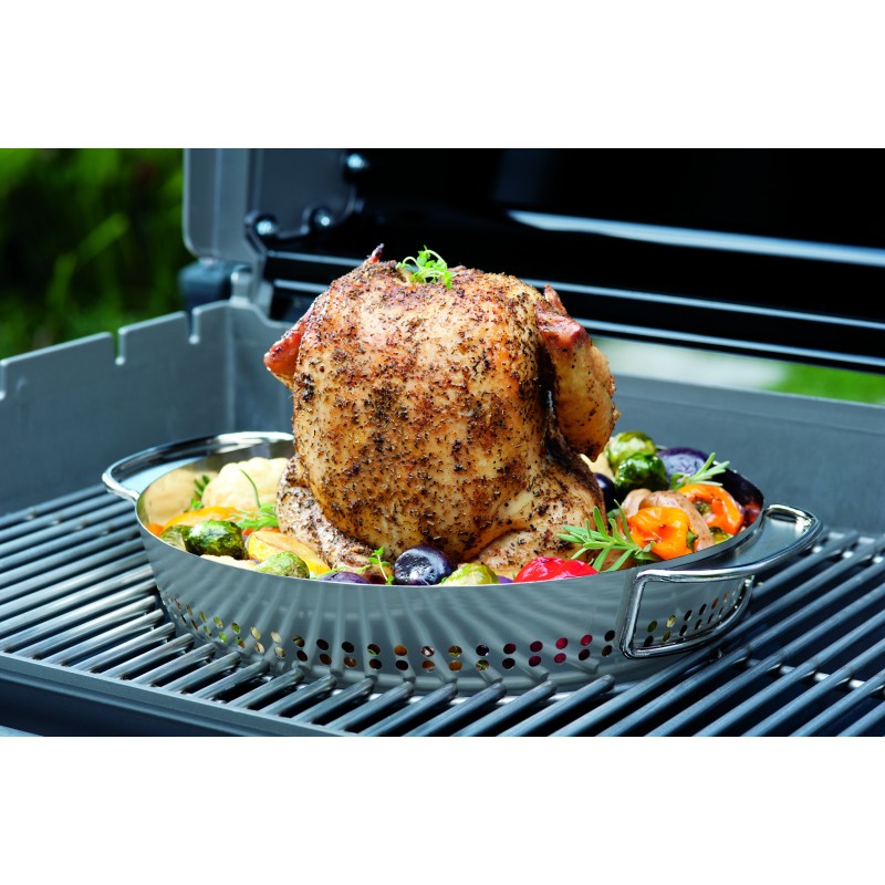 Parrilla Gourmet BBQ System para Spirit 3 quemadores con  soporte de coccion para pollo