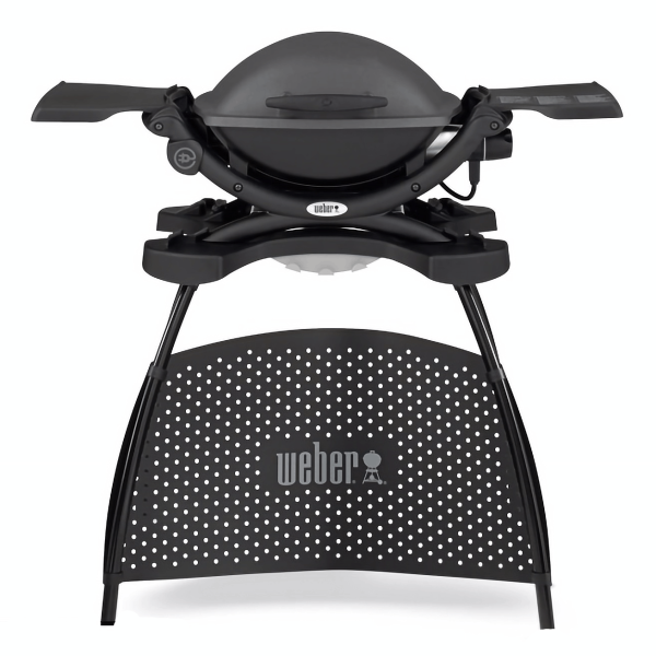Barbacoa Weber® Q 1400 Dark grey con mesas lateales y soporte