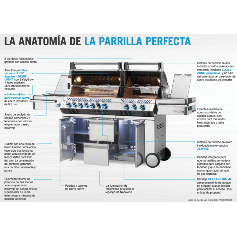 Napoleon Prestige Pro 825 RSBI Acero Inoxidable