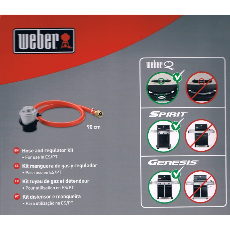 Adaptador Manguera larga y regulador de gas Weber