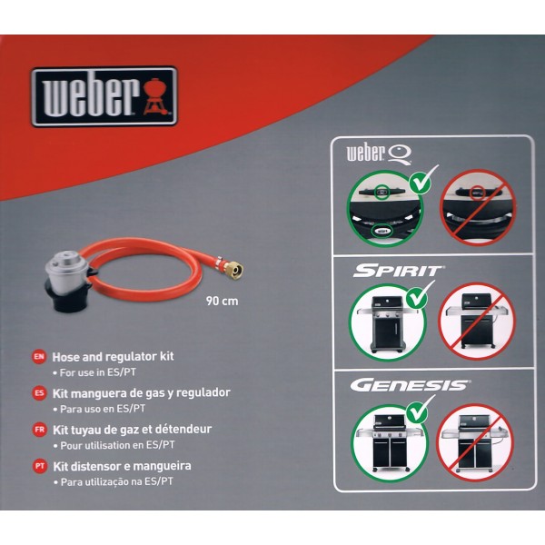 Adaptador Manguera larga y regulador de gas Weber