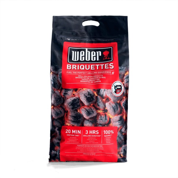 Saco de 8 kg de briquetas de carbón Weber