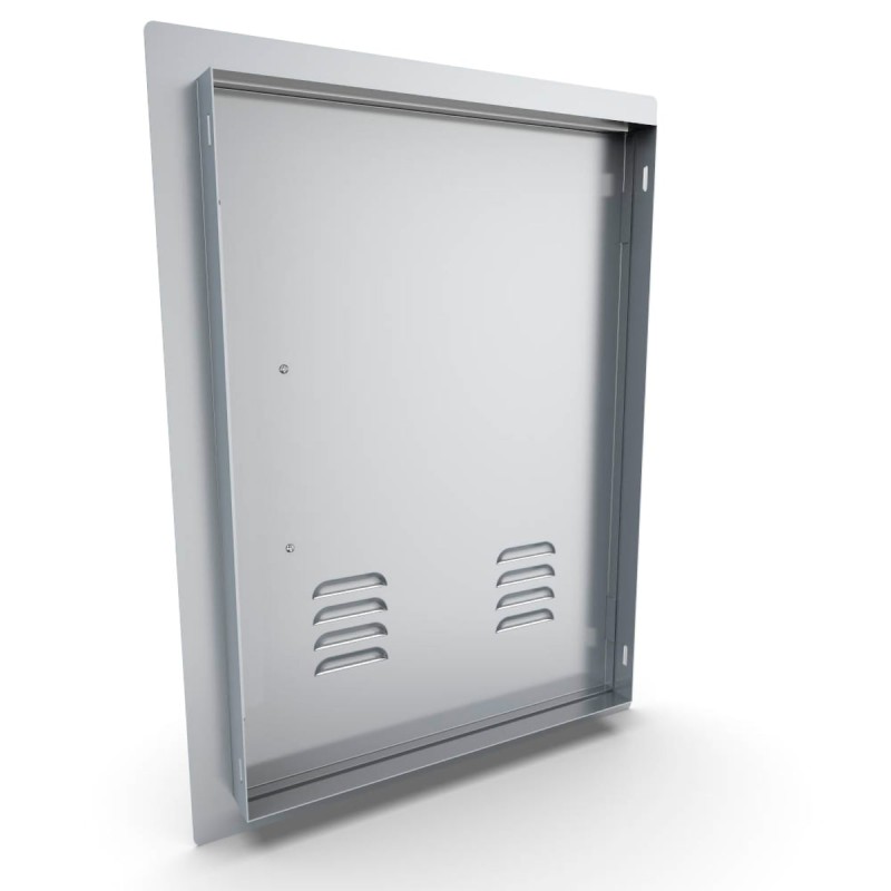 puerta izquierda de acero inoxidable