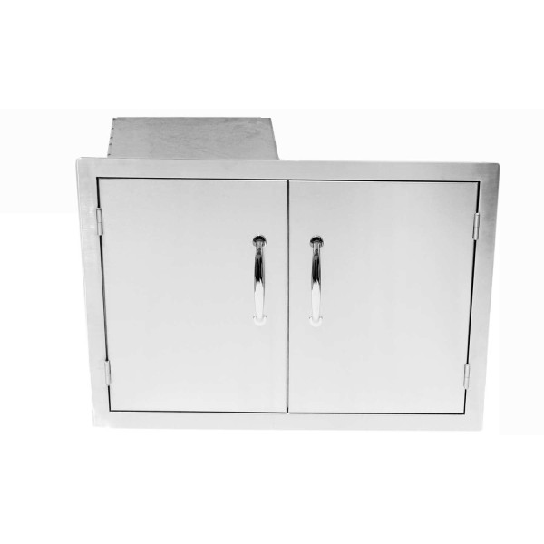 Puerta doble con cajones y plataforma