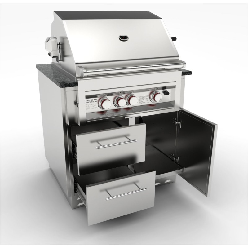 Módulo Inox. para barbacoa gas 3 quemadores