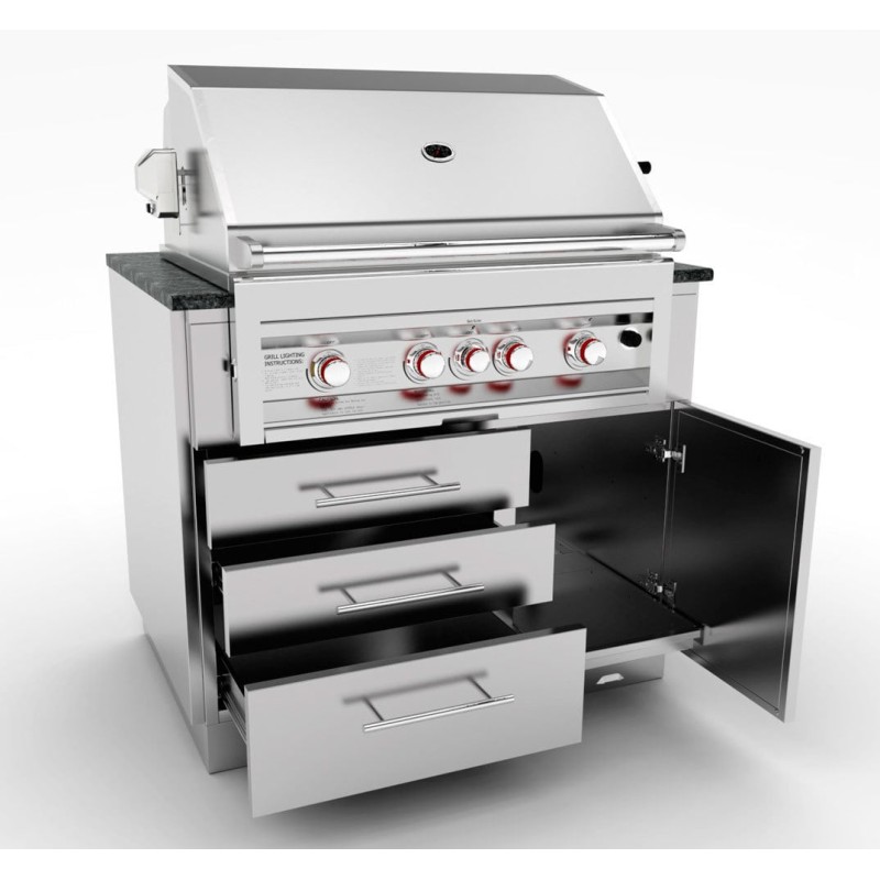 Módulo Inox. para barbacoa gas 4 quemadores