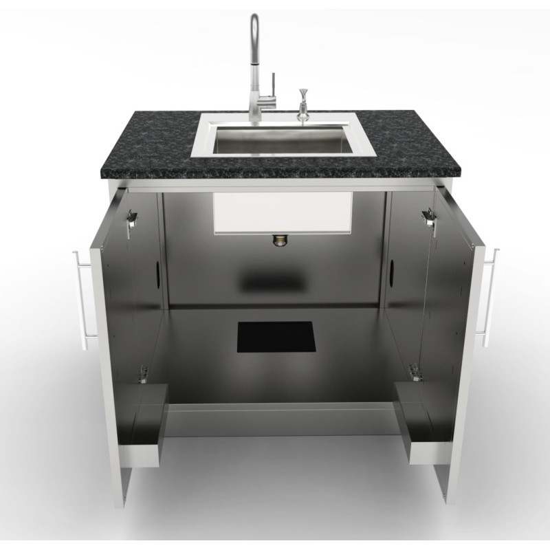 Módulo Inox. con 2 Puertas 91 cm.