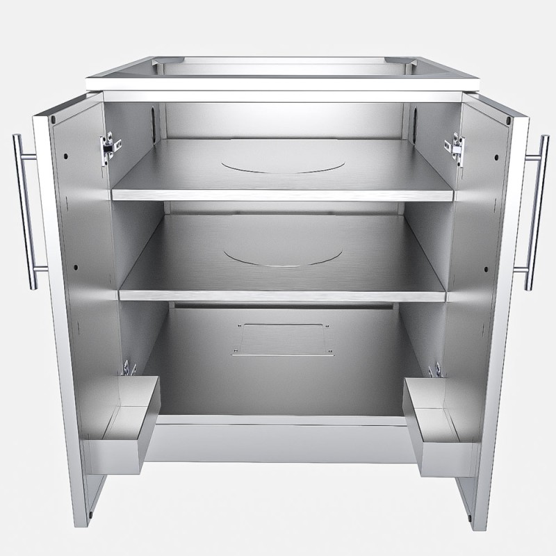 Módulo Inox. con 2 Puertas 91 cm.