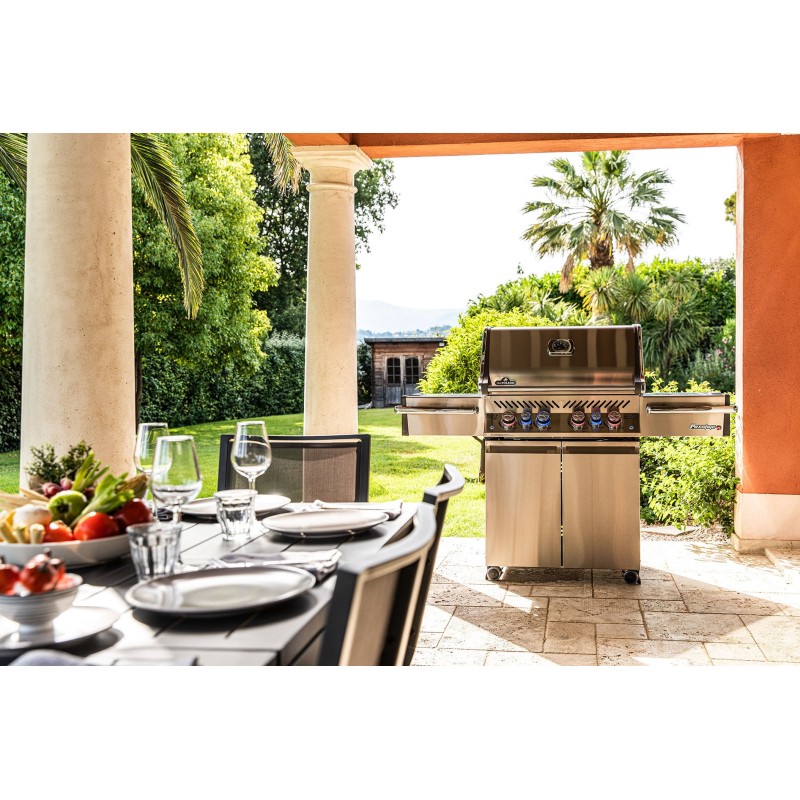 barbacoa con detalles cromados