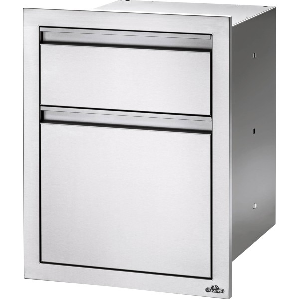mueble con cajón para basura y también para rollo de papel