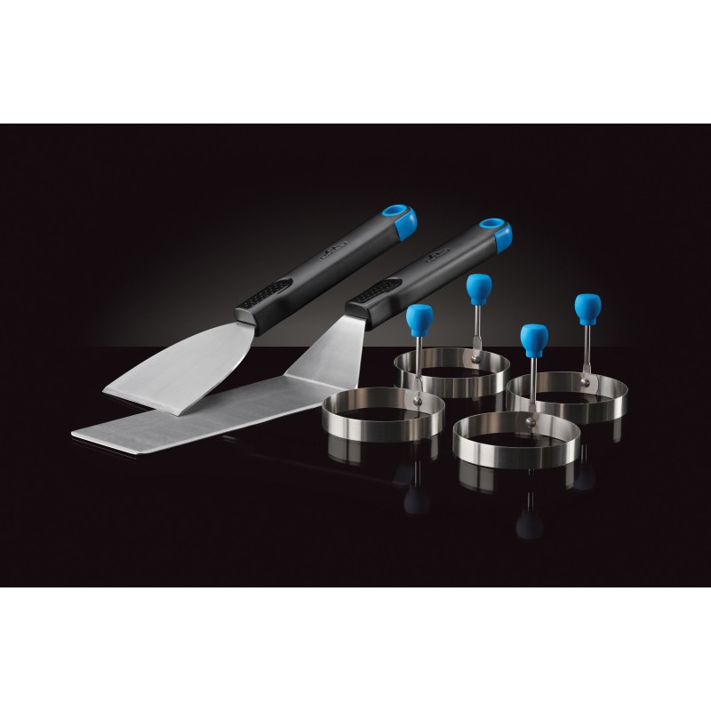 Kit Desayuno con 2 Espátulas y 4 Anillos para Huevos